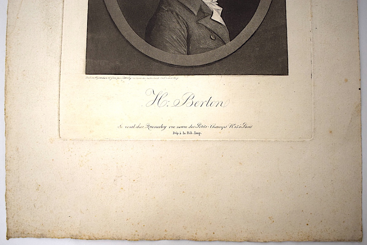 Physionotrace Engraving By Quenedey Portrait Berton Composer Violinist Refm31-photo-3