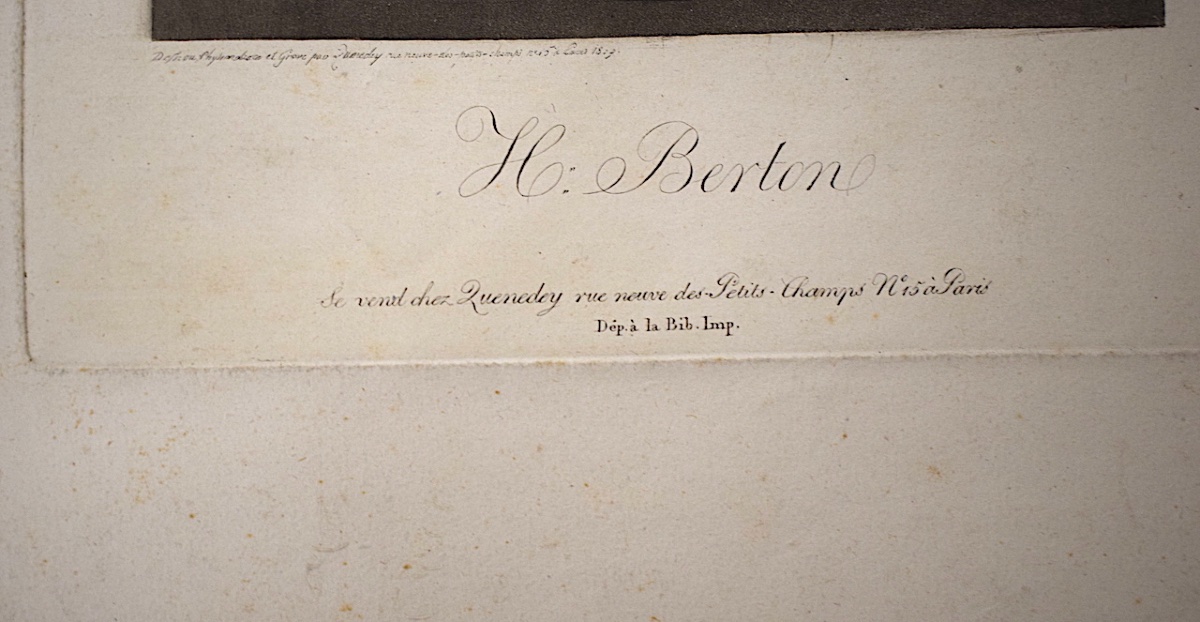 Physionotrace Engraving By Quenedey Portrait Berton Composer Violinist Refm31-photo-1