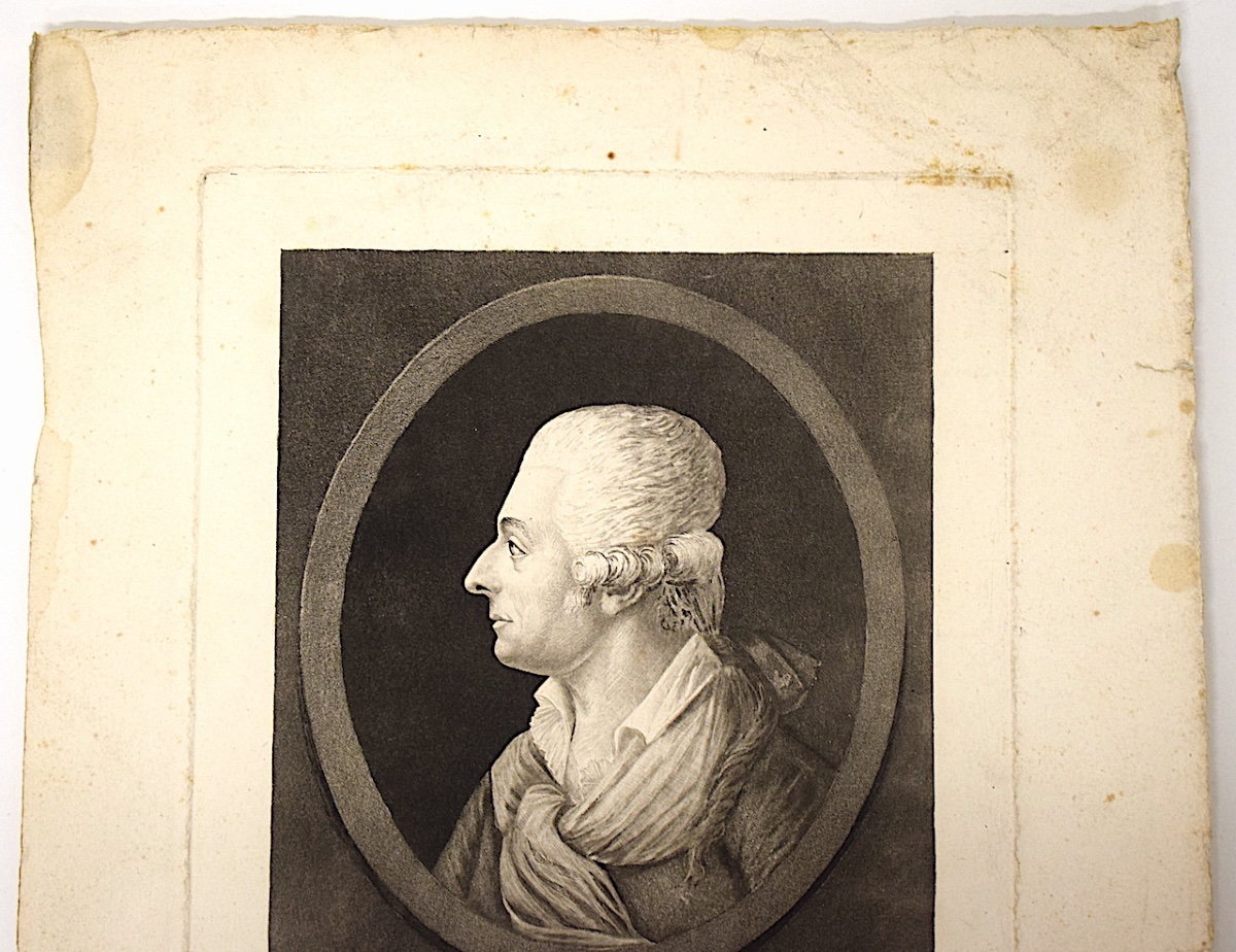 Gravure Physionotrace Gravé Par Quenedey portrait de  Sacchini compositeur Italie Refm33-photo-2