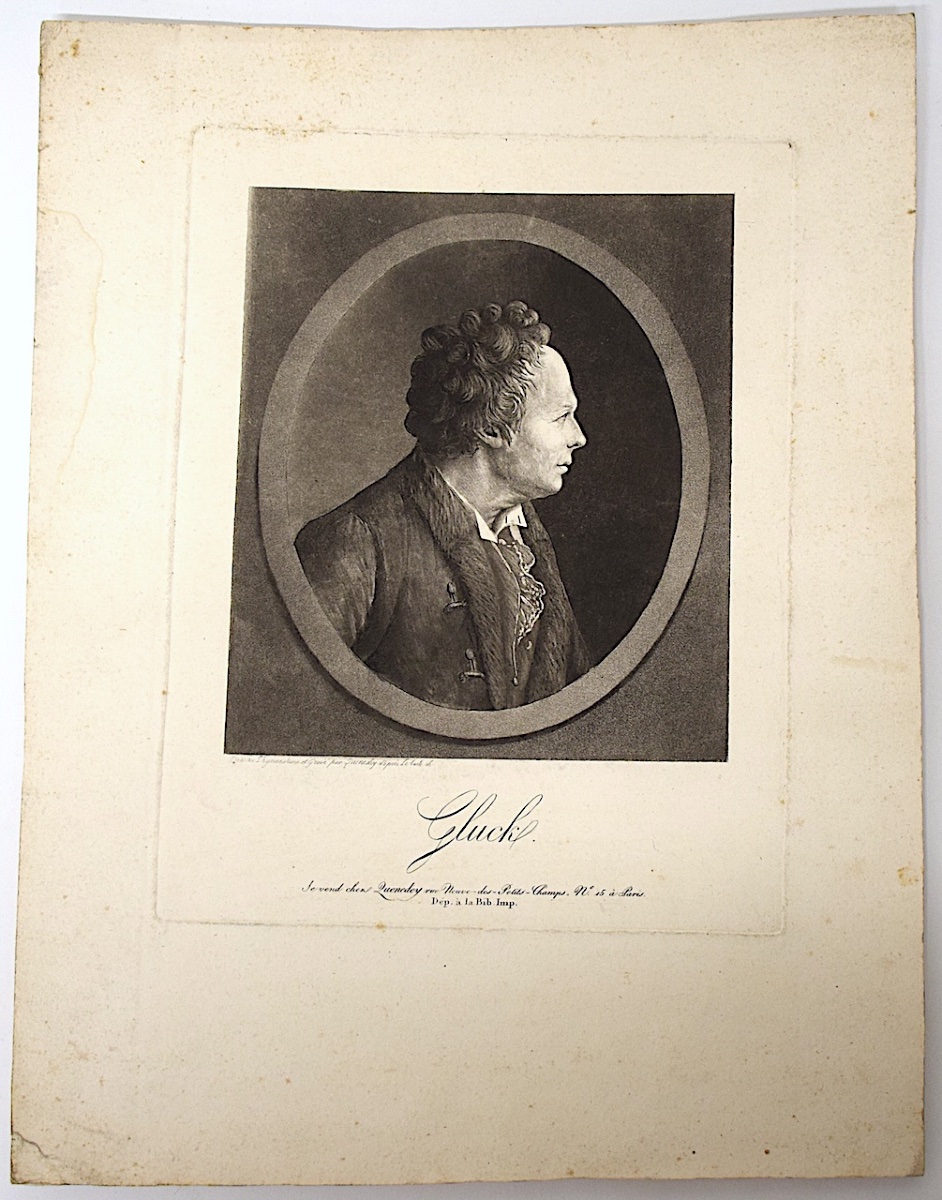 Engraving Physionotrace Engraved By Quenedey Portrait Gluck Composer Opera Refm34