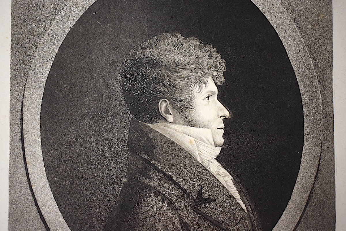 Gravure Physionotrace Gravé Par Quenedey portrait de Spontini compositeur Refm35 -photo-1