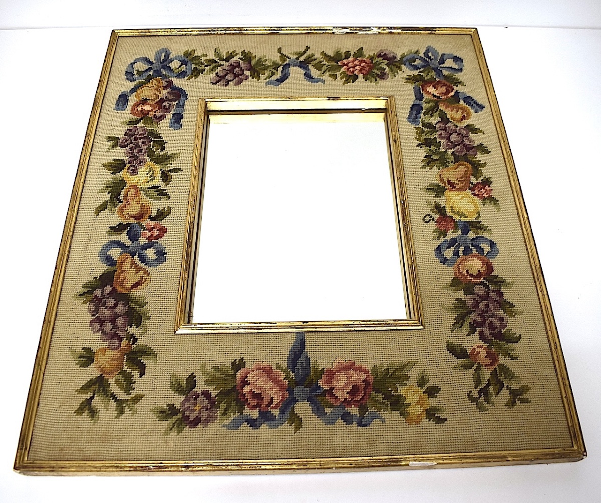 Bedroom Or Alcove Mirror Tapisserie Aux Petits Points 1950 Ref1133-photo-6
