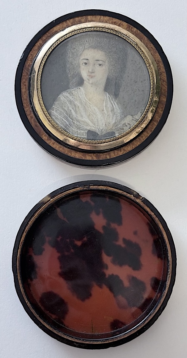 Boite et portrait Miniature de Femme du 18 ème siècle France ref1134 -photo-2