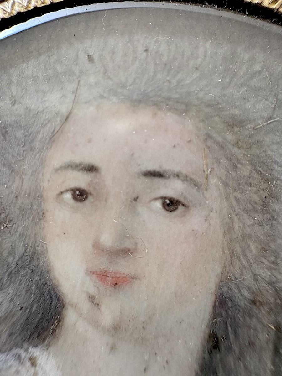 Boite et portrait Miniature de Femme du 18 ème siècle France ref1134 -photo-3