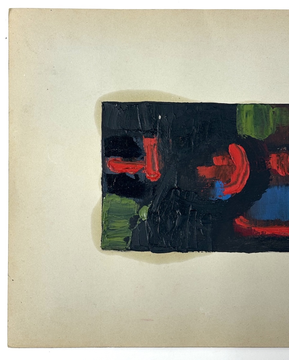 G . Bertrand Oil On Cardboard Abstract Composition Painted With A Knife To Identify Refm36-photo-2
