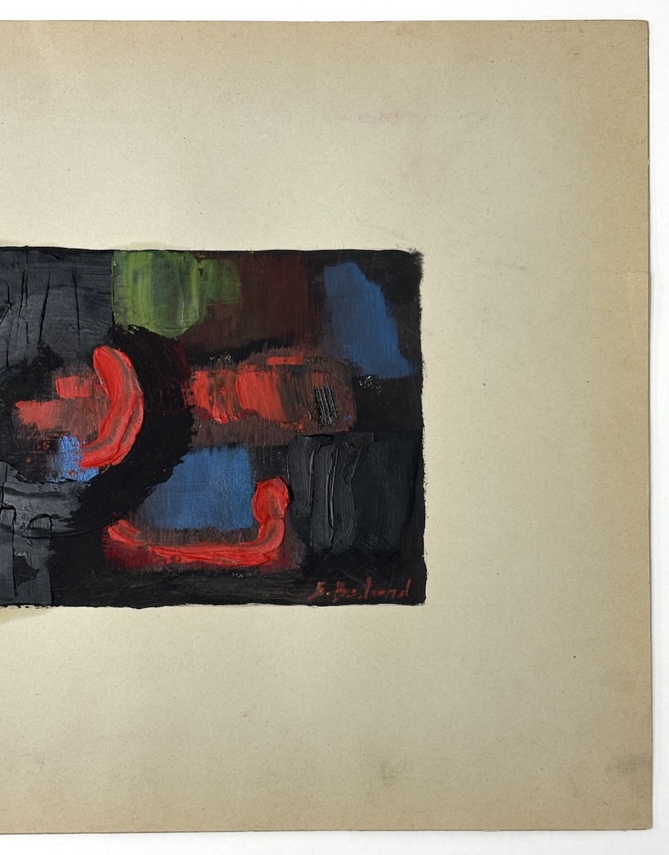 G . Bertrand Oil On Cardboard Abstract Composition Painted With A Knife To Identify Refm36-photo-3