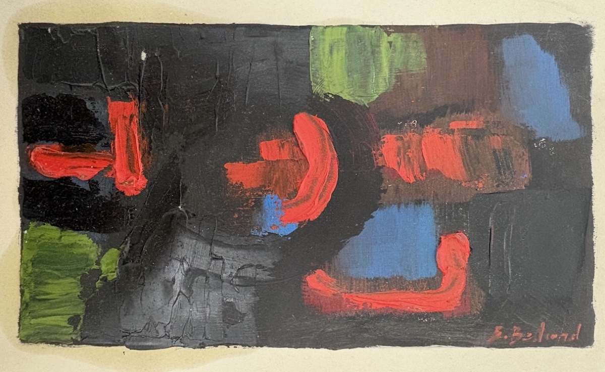 G . Bertrand Oil On Cardboard Abstract Composition Painted With A Knife To Identify Refm36-photo-4