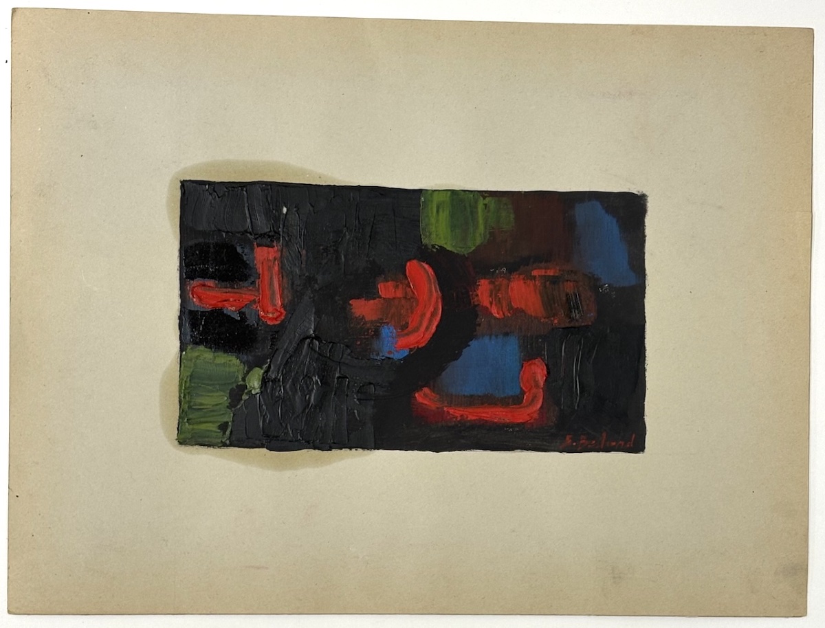 G . Bertrand Oil On Cardboard Abstract Composition Painted With A Knife To Identify Refm36-photo-5