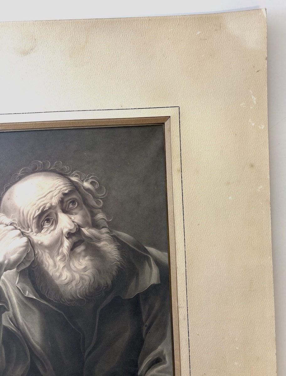 Jean-Louis Panisse Dessin lavis de Saint Pierre en larmes en Trompe l'oeil refm37-photo-4
