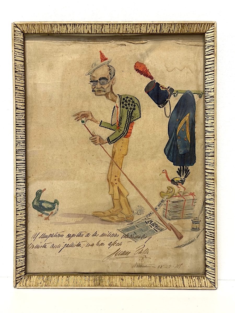 Watercolor Caricature Spain Military Captain Spanish Toreador Signed To Identify Refm40-photo-8