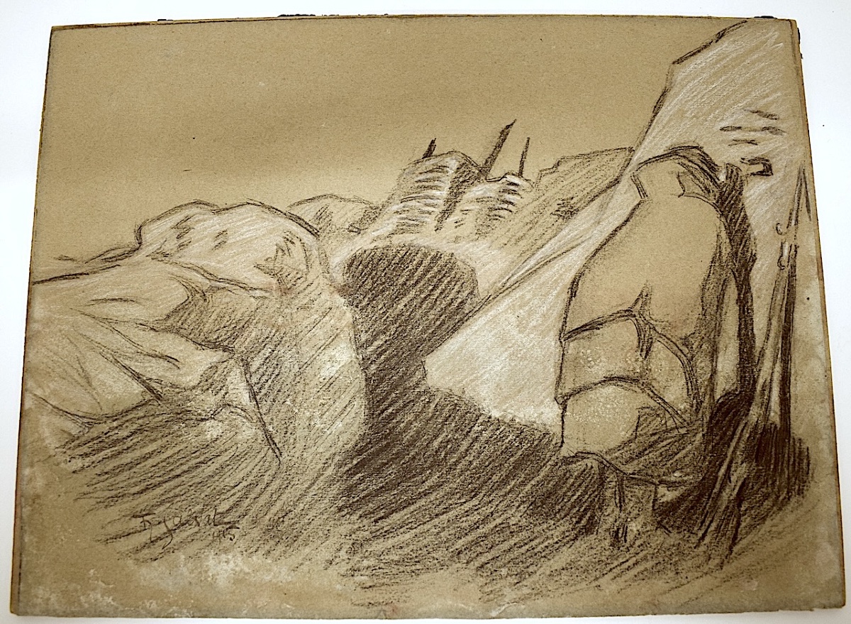 François Salvat Military Drawing Soldier Salvat Trenches War 1914 1918 Refm41