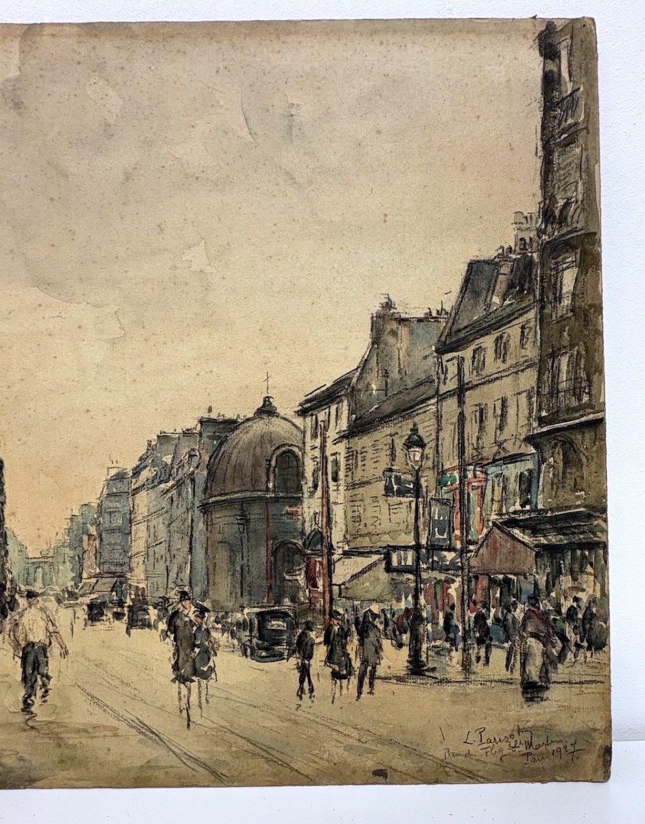 Lily Parizot Watercolor Animated View Rue Du Faubourg Saint Martin In Paris In 1927 Refm42-photo-3