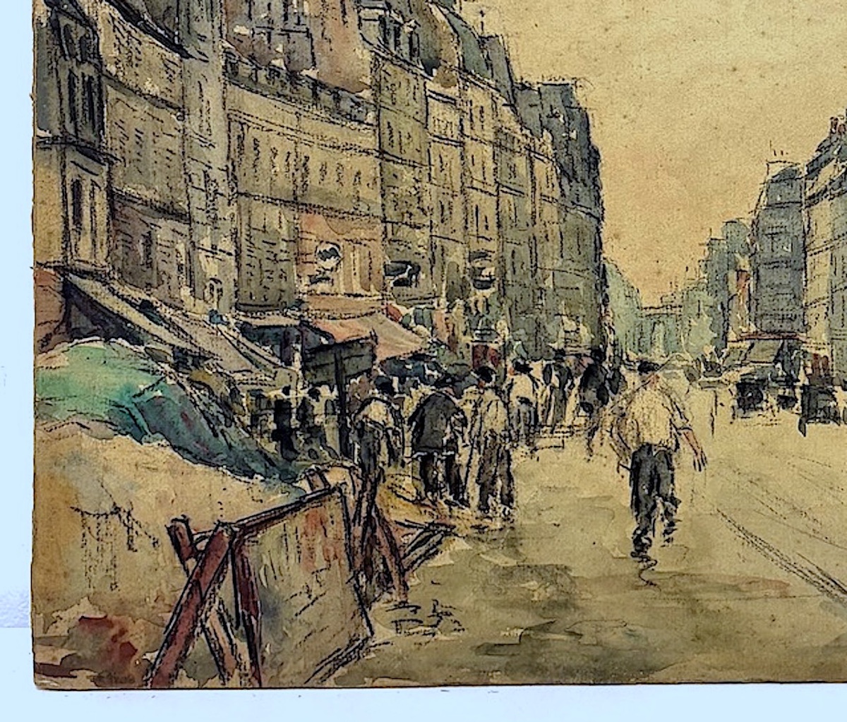 Lily Parizot Watercolor Animated View Rue Du Faubourg Saint Martin In Paris In 1927 Refm42-photo-1