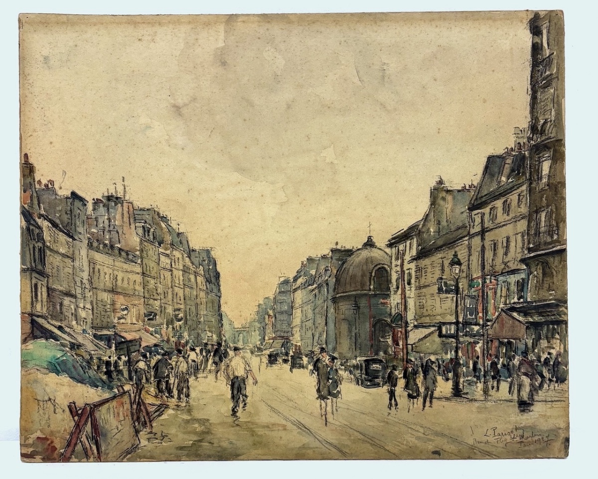 Lily Parizot Watercolor Animated View Rue Du Faubourg Saint Martin In Paris In 1927 Refm42