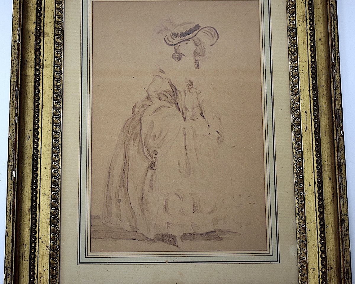 Attributed To Jean Frédéric Schall Elegant Wash Drawing 18th Century Rfm43-photo-4