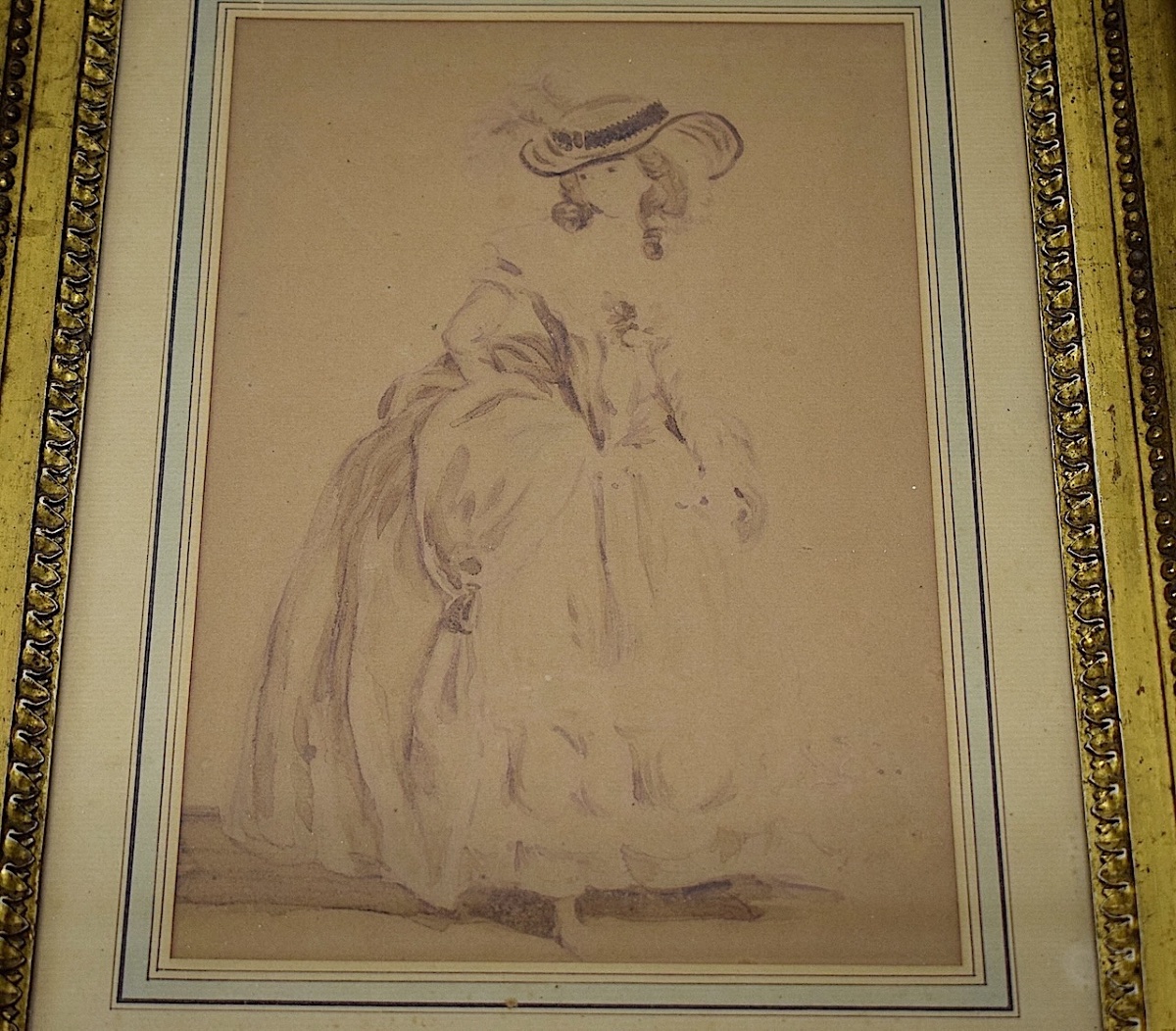 Attributed To Jean Frédéric Schall Elegant Wash Drawing 18th Century Rfm43-photo-1
