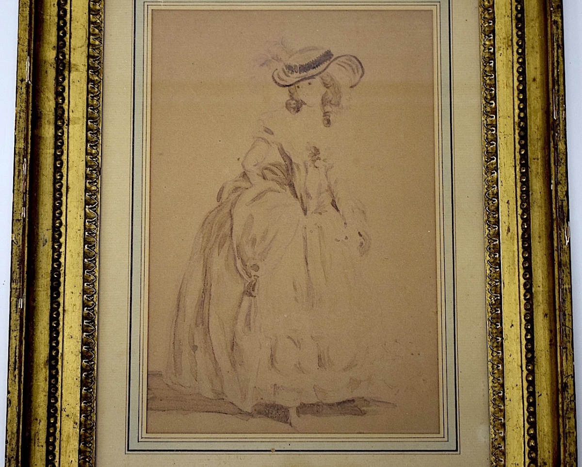 Attributed To Jean Frédéric Schall Elegant Wash Drawing 18th Century Rfm43-photo-6