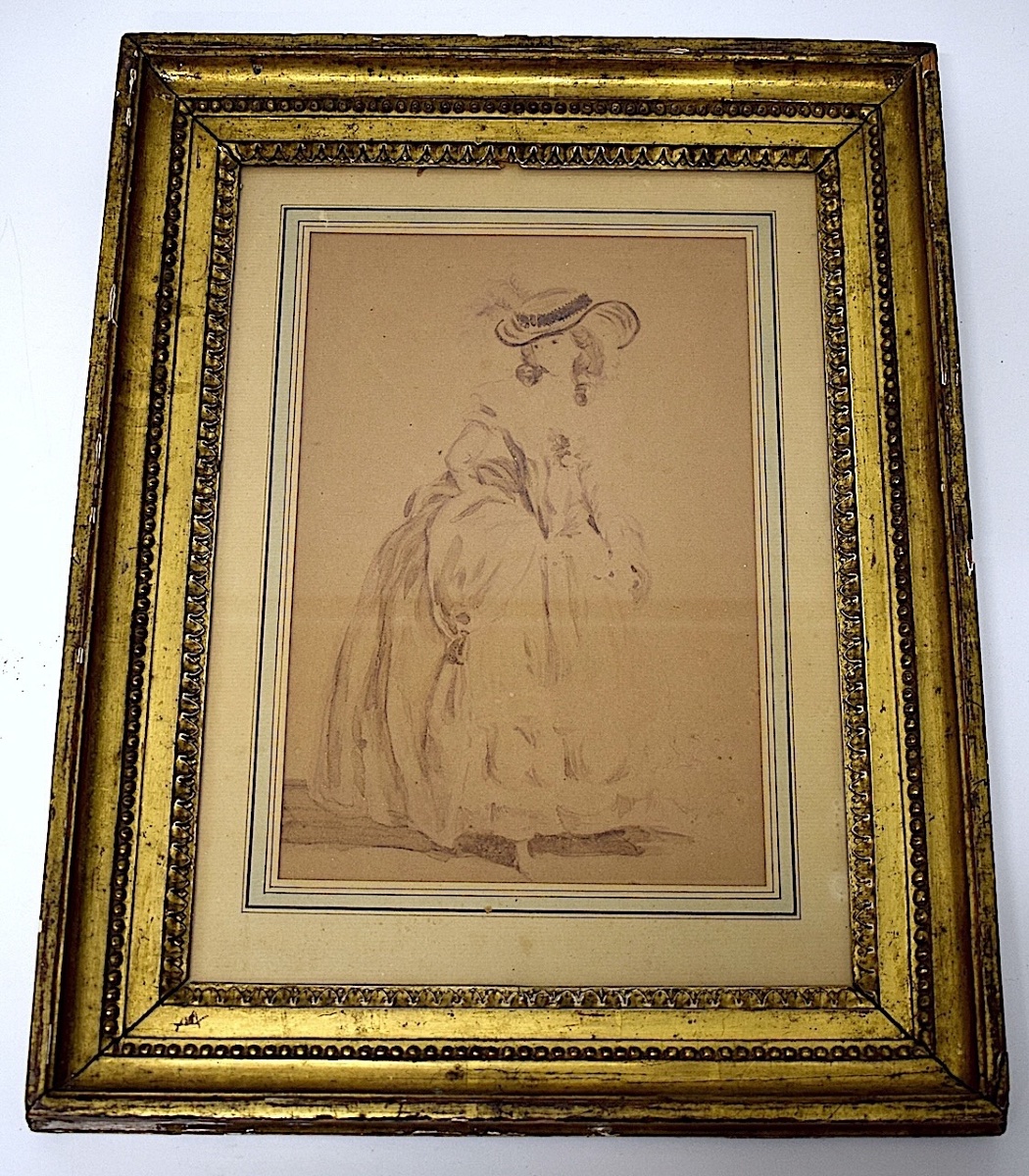 Attributed To Jean Frédéric Schall Elegant Wash Drawing 18th Century Rfm43