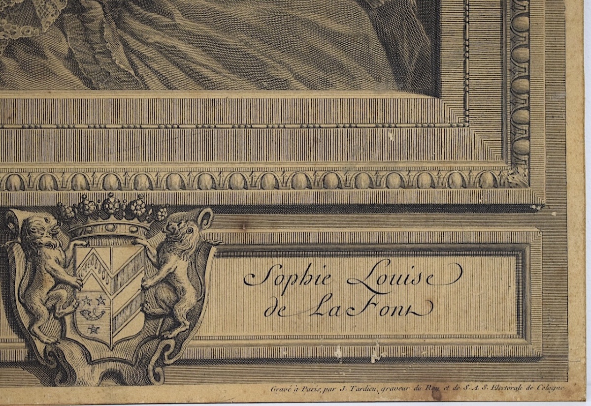 Gravure d’après Nicolas Benjamin Delapierre portrait de Sophie de La Font 1769 refm43-photo-4