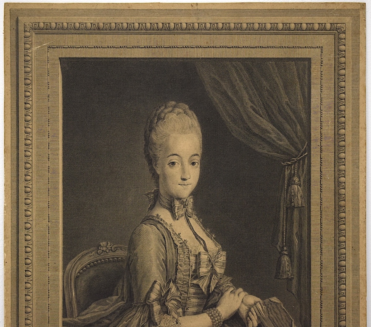 Gravure d’après Nicolas Benjamin Delapierre portrait de Sophie de La Font 1769 refm43-photo-5