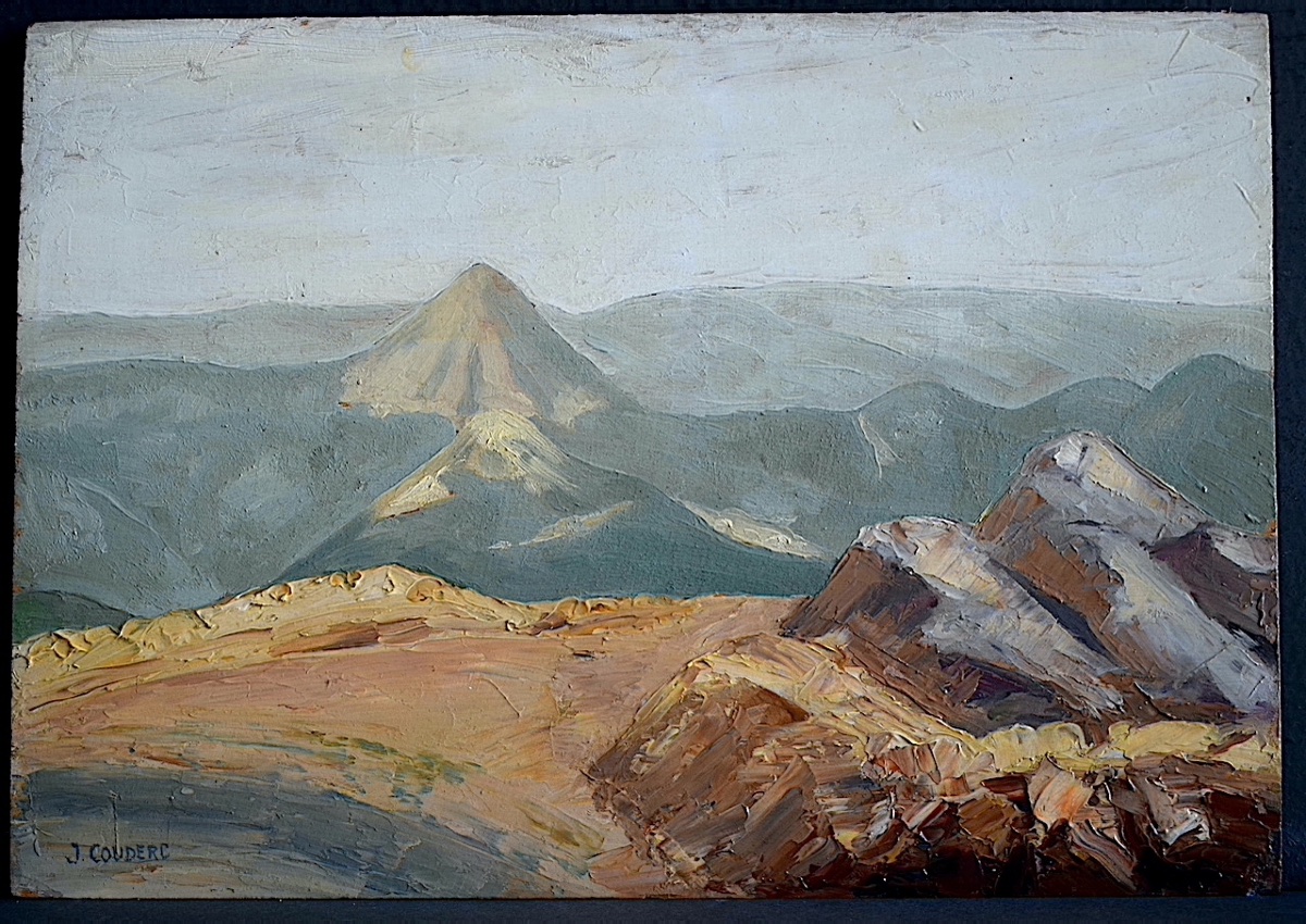 Mountain Landscape Signed J Couderc 20th Century Rt1463