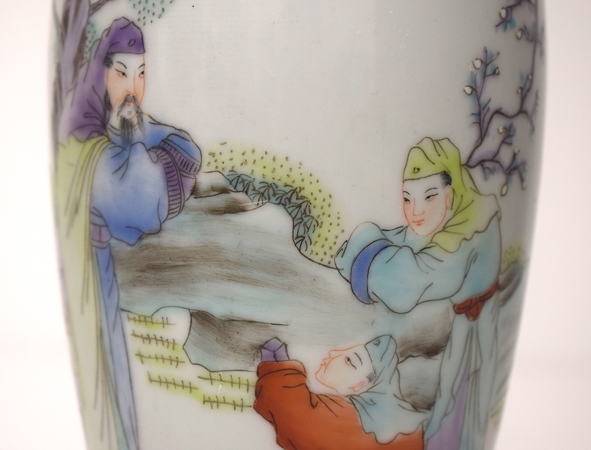 Vase Porcelaine de Chine époque République chevalier implorant Ref1143-photo-1