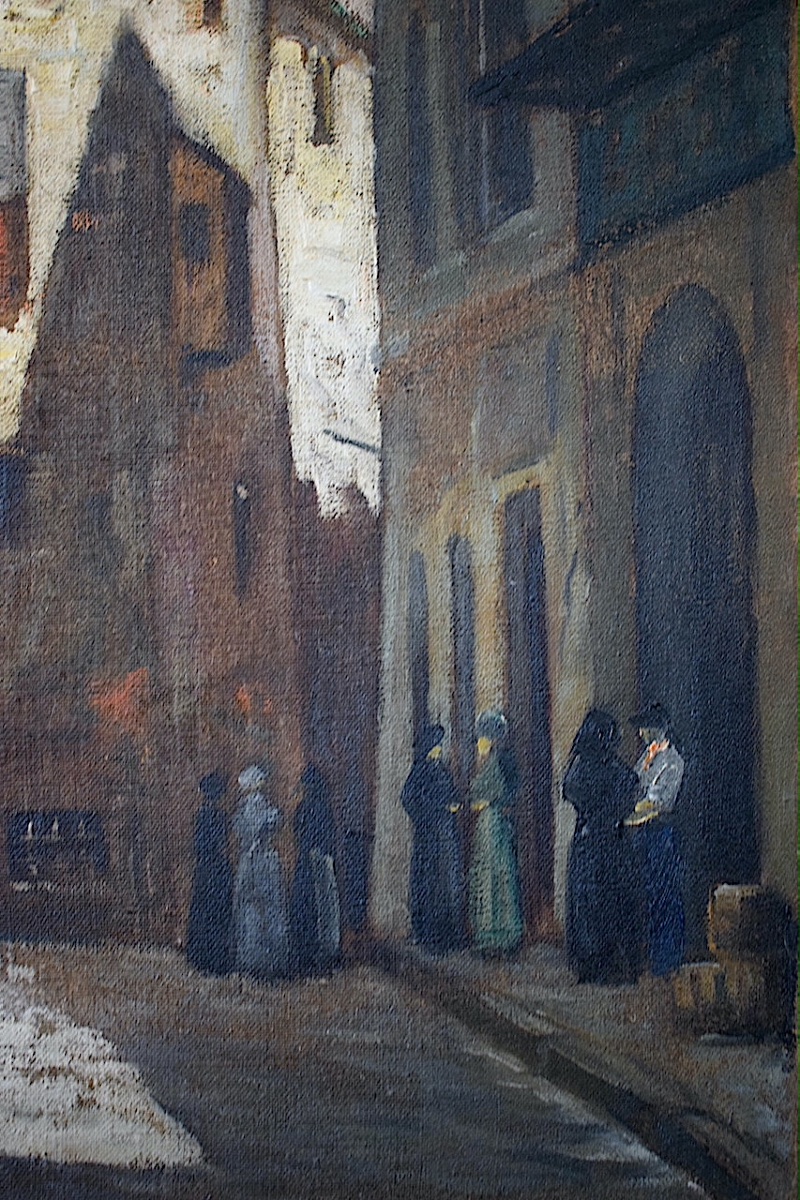 Alfred Quertant (1890–1965) Provençal Village, Bustling Street Scene, Provence  Rt1464-photo-3