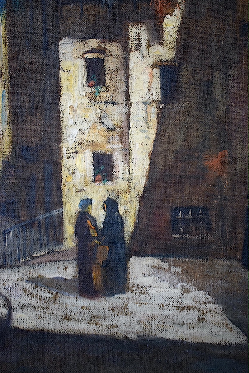 Alfred Quertant (1890–1965) Provençal Village, Bustling Street Scene, Provence  Rt1464-photo-2