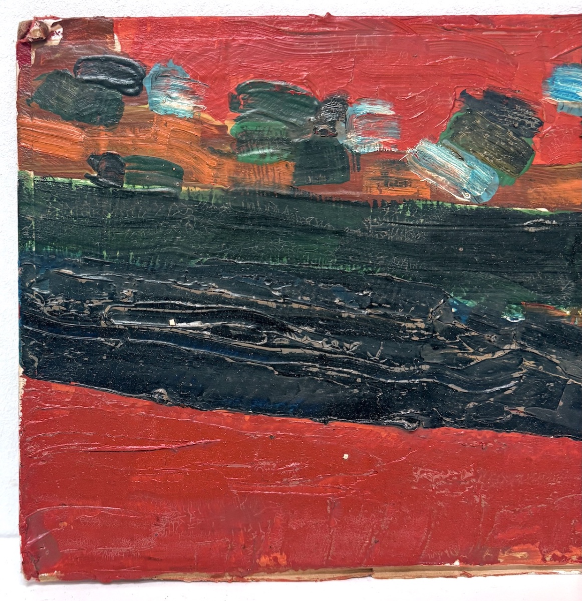 Huile sur Carton Ecole moderne Abstraite vers 1950  1960  Artiste &agrave; Identifier Ref47-photo-2