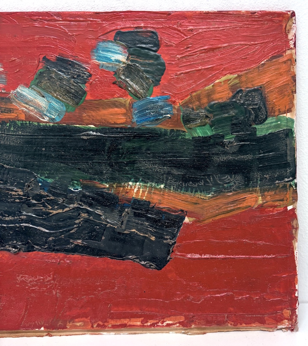 Huile sur Carton Ecole moderne Abstraite vers 1950  1960  Artiste &agrave; Identifier Ref47-photo-4