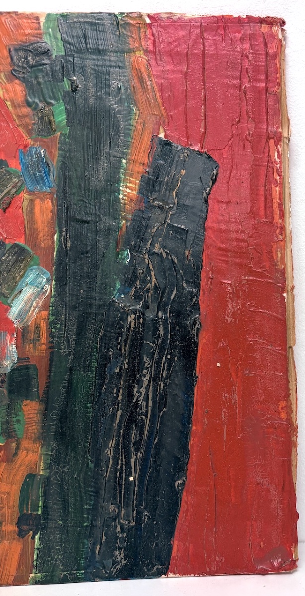 Huile sur Carton Ecole moderne Abstraite vers 1950  1960  Artiste &agrave; Identifier Ref47-photo-3