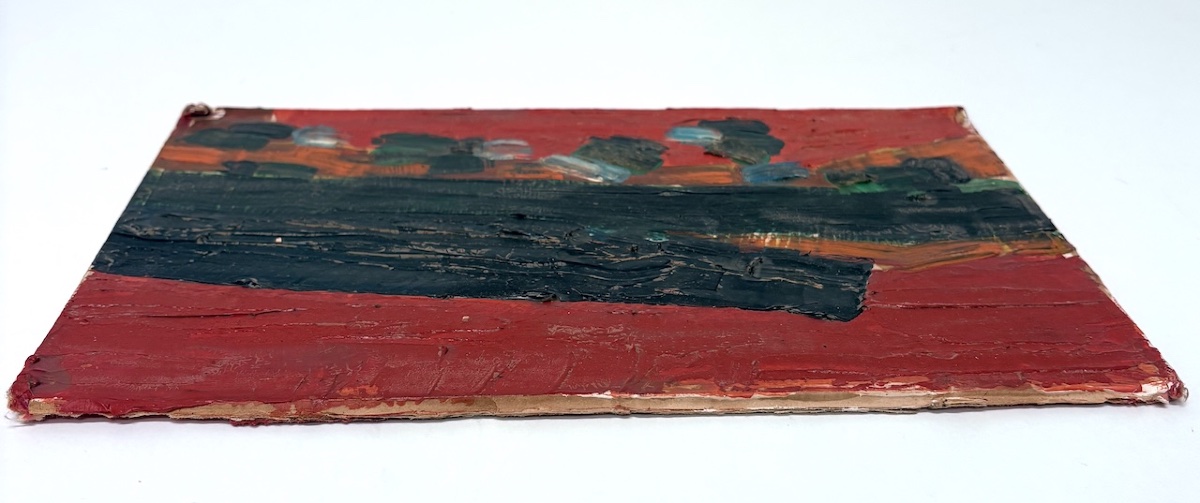 Huile sur Carton Ecole moderne Abstraite vers 1950  1960  Artiste &agrave; Identifier Ref47-photo-6