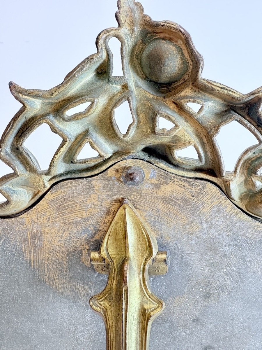 Miroir de table Art Nouveau en Métal patine doré 1900  école de Nancy Ref1147 -photo-6