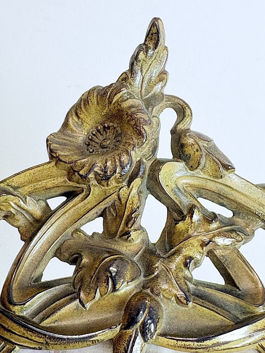 Miroir de table Art Nouveau en Métal patine doré 1900  école de Nancy Ref1147 -photo-7