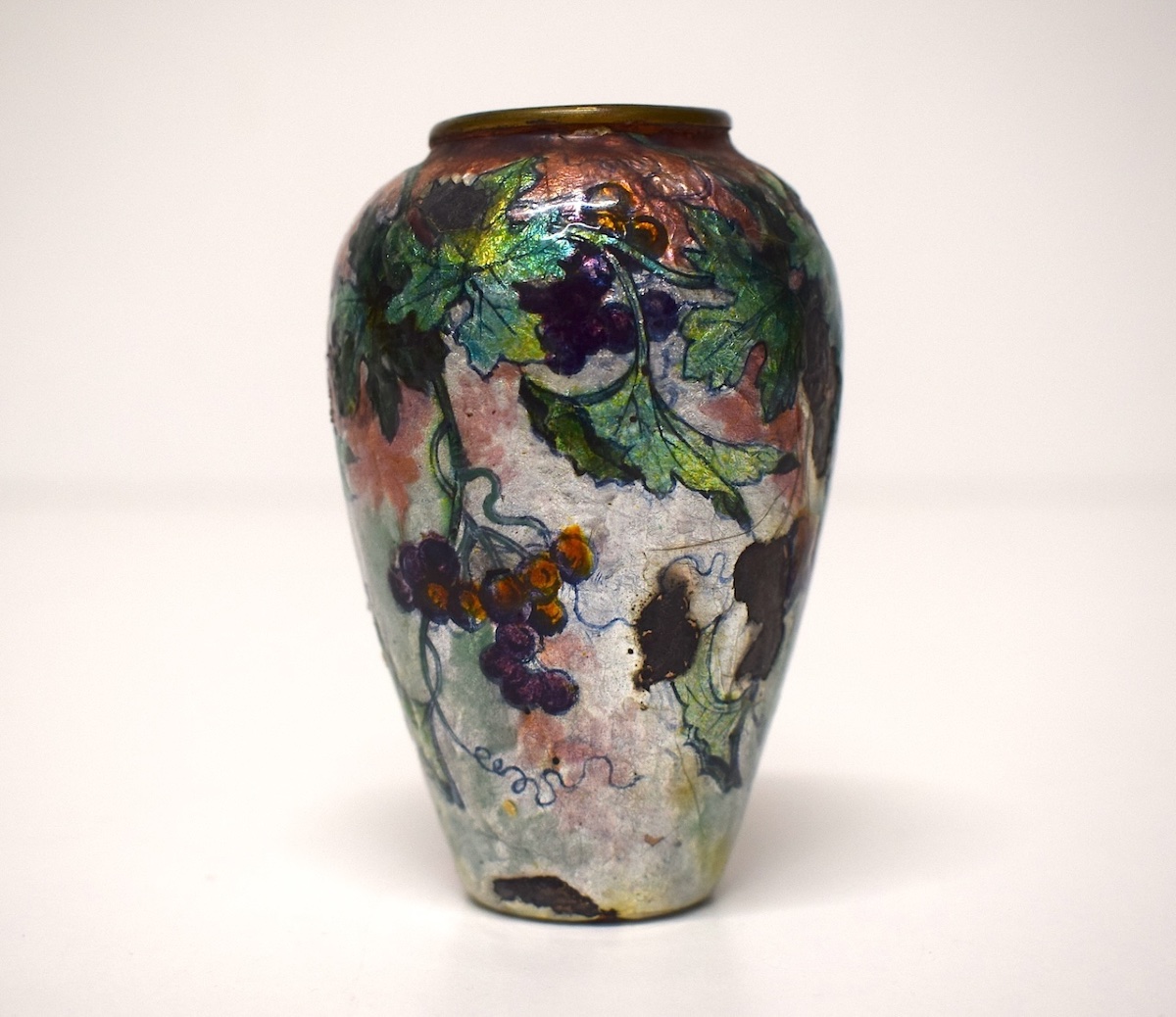 Jules Sarlandie Vase émail miniature  Art Nouveau émaux de Limoges Ref1146-photo-2