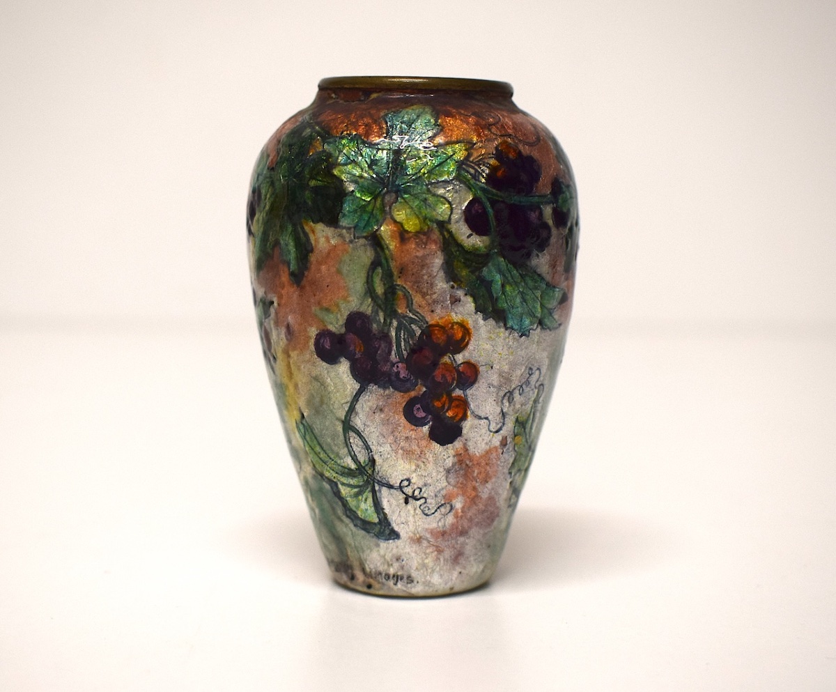 Jules Sarlandie Vase émail miniature  Art Nouveau émaux de Limoges Ref1146-photo-4