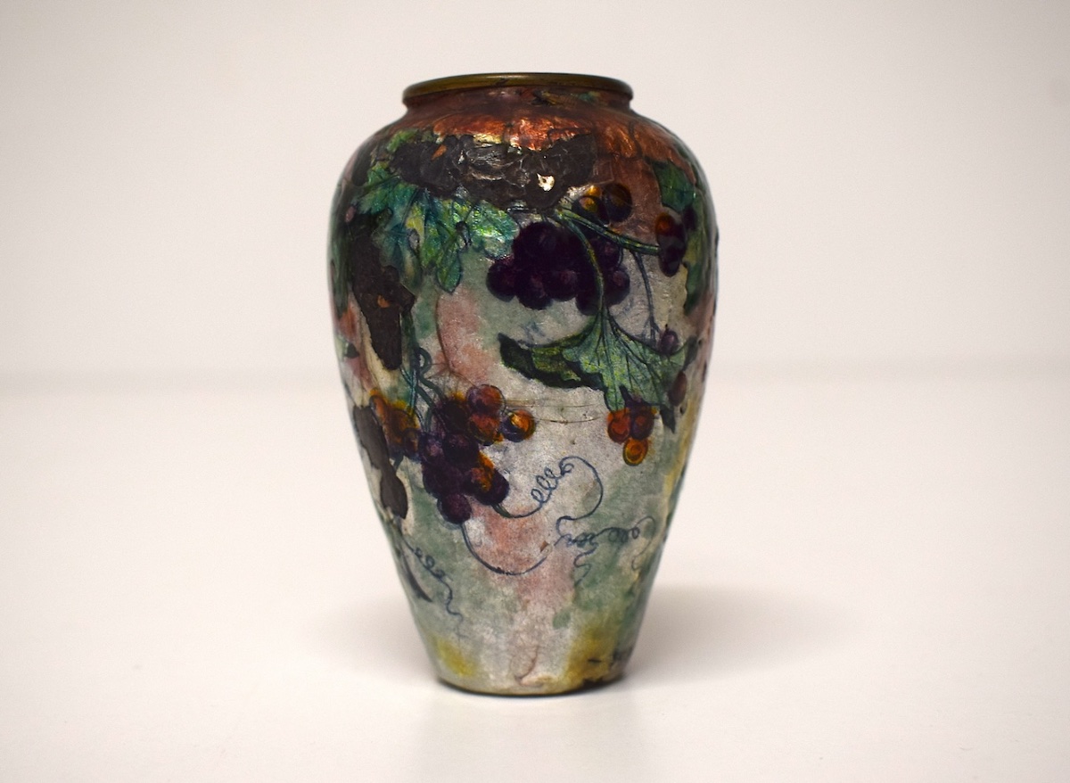 Jules Sarlandie Vase émail miniature  Art Nouveau émaux de Limoges Ref1146-photo-2