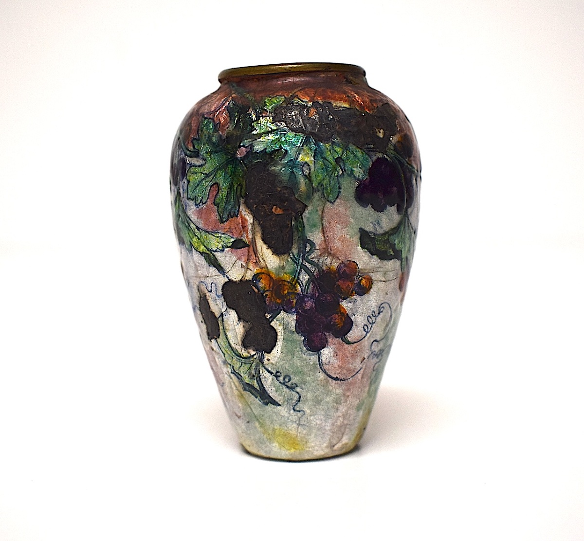 Jules Sarlandie Vase émail miniature  Art Nouveau émaux de Limoges Ref1146-photo-7
