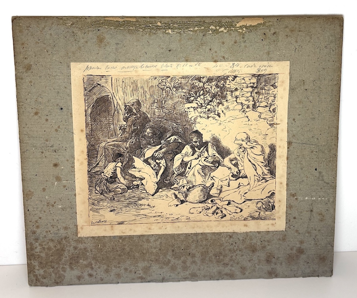 Study Drawing: Orientalism  Brown Ink, Small Trades  Titled  The Shoemakers Refm46-photo-2