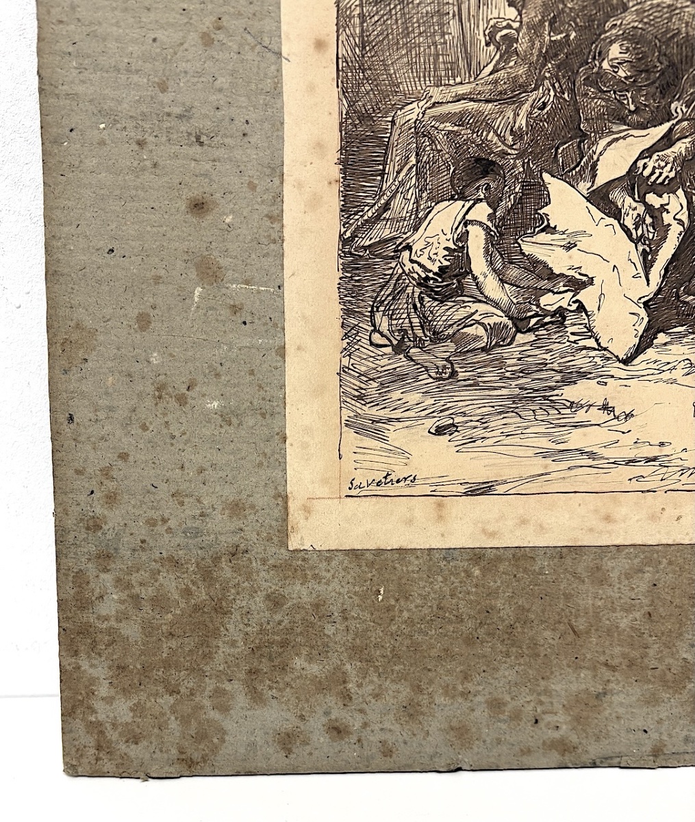 Study Drawing: Orientalism  Brown Ink, Small Trades  Titled  The Shoemakers Refm46-photo-4