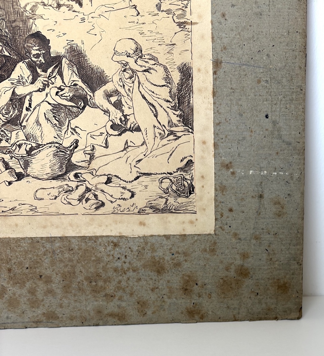 Study Drawing: Orientalism  Brown Ink, Small Trades  Titled  The Shoemakers Refm46-photo-1