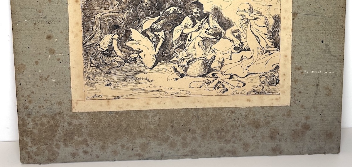 Study Drawing: Orientalism  Brown Ink, Small Trades  Titled  The Shoemakers Refm46-photo-4
