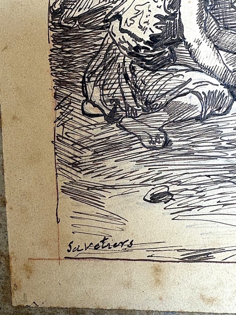 Study Drawing: Orientalism  Brown Ink, Small Trades  Titled  The Shoemakers Refm46-photo-5