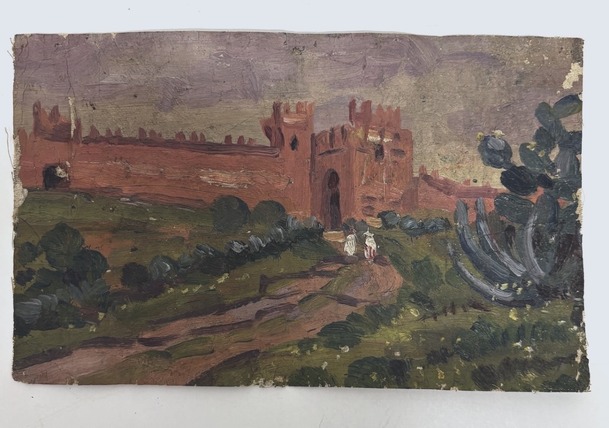 Oil On Canvas: Chellah, Morocco, By Maurice Busset, Orientalist, Refm47