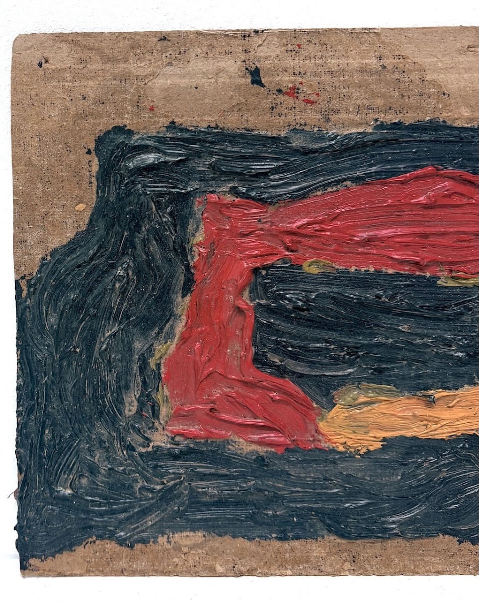 Huile sur Carton Abstraite 1947  Artiste à Identifier Refm48-photo-2