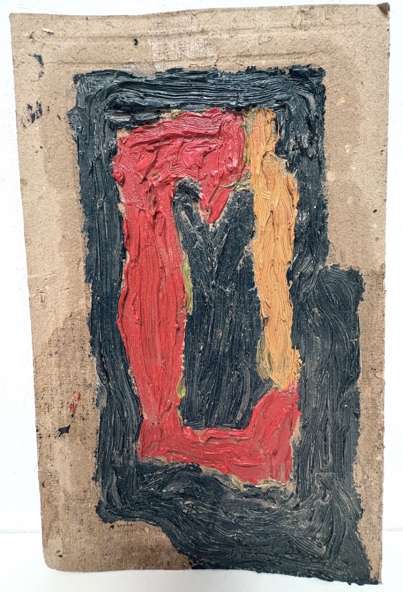 Huile sur Carton Abstraite 1947  Artiste à Identifier Refm48-photo-1