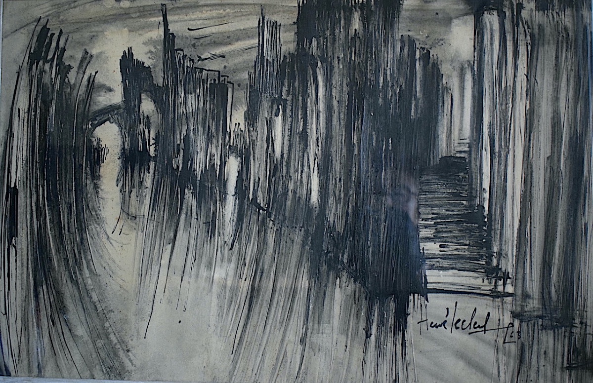Hervé Leclercq, Abstract Ink Wash,  20th Century, Rt1467-photo-2