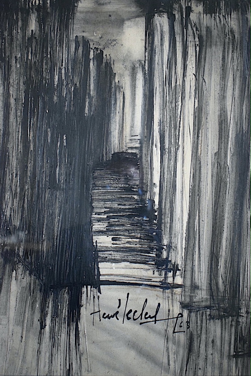 Hervé Leclercq, Abstract Ink Wash,  20th Century, Rt1467-photo-3