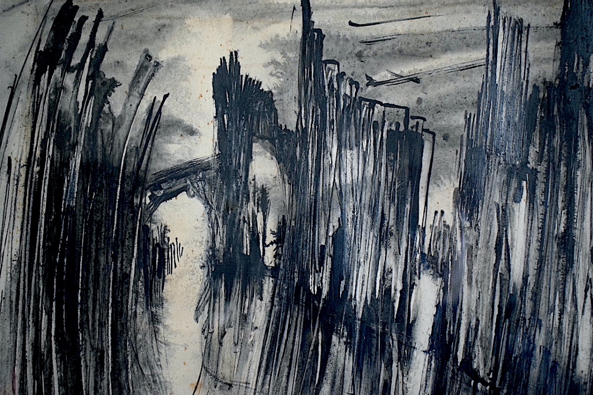 Hervé Leclercq, Abstract Ink Wash,  20th Century, Rt1467-photo-4