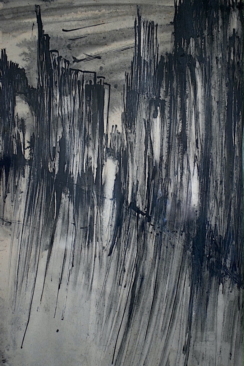 Hervé Leclercq, Abstract Ink Wash,  20th Century, Rt1467-photo-1